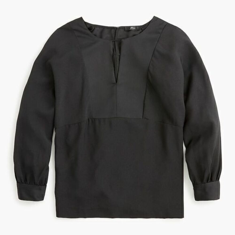 J.Crew Keyhole V-neck top satin-backed crepe NWT size small